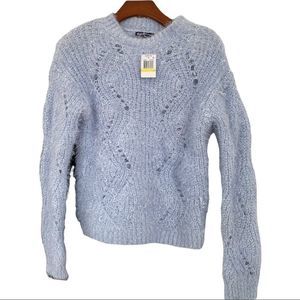 NWT FRESHMAN BLUE FLUFFY PULLOVER JUMPER HIGH MECK SWEATER SIZE MEDIUM